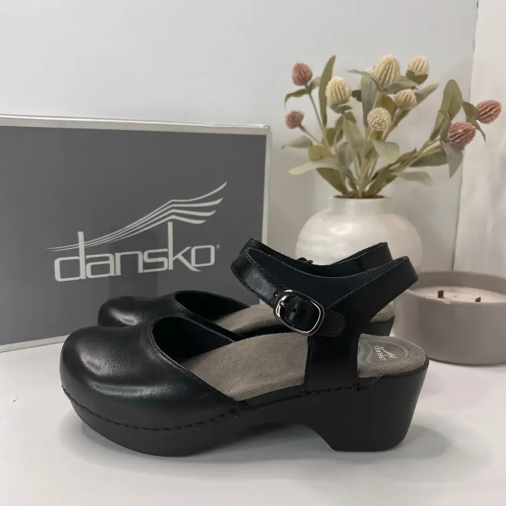 Dansko Sam Soft Full Grain Leather Mary Jane Shoe Black Women 5.5/EU36 Tried On - Picture 1 of 11